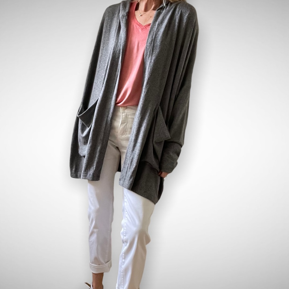 Young Fabulous and Broke Grey Oversized Cardigan S
